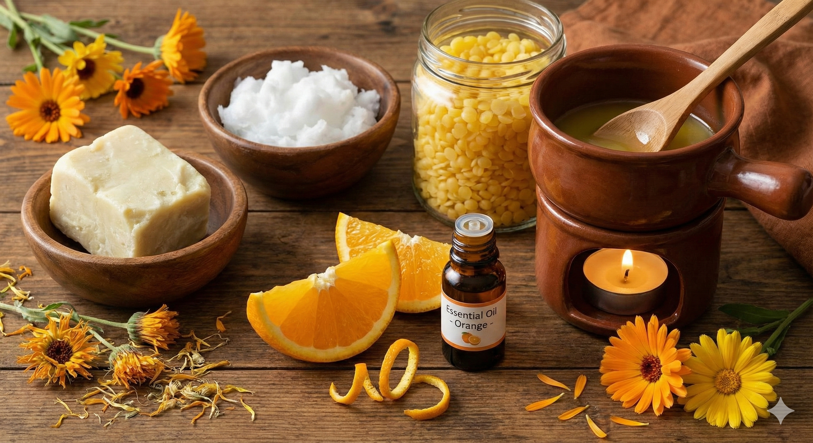 Ingrédients 100% naturels Pattoune : beurre de karité, huile de coco, cire d'abeille et calendula